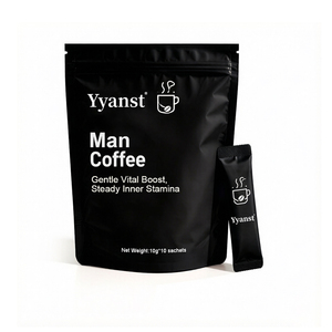 OEM/ODM <b>Man</b> Coffee Instant Powder Gentle Vital Boost Steady Inner Stamina Male Wellness Drink 10g Sachet Black Stand <b>Pouch</b> - Product Image 1
