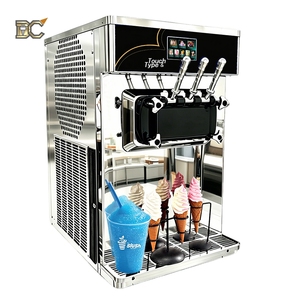 Machine à glace molle de comptoir 30L/H avec pompe à air, 3 saveurs, pour yaourt glacé aux fruits, Ykf Maquinaria De Heladeria - Product Image 1
