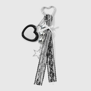 พวงกุญแจตุ๊กตาหมีปักลายสีเข้มทันสมัย พร้อมกระจกทรงหัวใจ ลูกปัดรูปดาว พู่ลูกไม้ จี้ใบเมเปิล พลาสติกแบบปรับแต่งได้ - Product Image 6