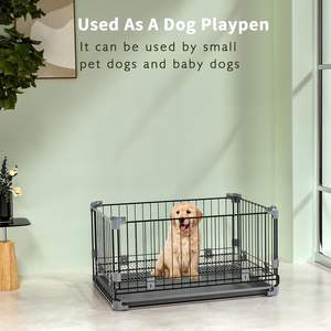 Vente en gros de grande niche pliante en acier inoxydable bon marché avec double porte Cage pour chien haute capacité adaptée au chien et au chiot - Product Image 4