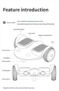 Trottinettes électriques auto-équilibrées intelligentes pour enfants avec commande vocale Bluetooth AI, scooter électrique intelligent à <span class=keywords><strong>trois</strong></span> <span class=keywords><strong>roues</strong></span> M8, <span class=keywords><strong>hoverboard</strong></span> électrique intelligent - Product Image 6