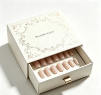 Boîte en carton écologique personnalisée en gros, boîte tiroir de luxe en carton pour ongles à presser, emballage cadeau et de rangement pour la vente au détail