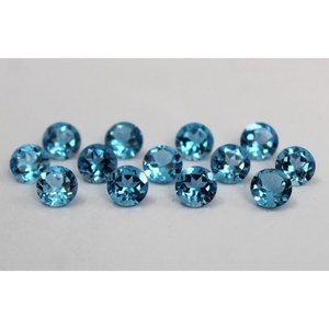 Topaze bleue naturelle de 3 mm, 0,123 ct, taille ronde brillante, remplie de fractures, pierre précieuse pour bijoux par M K Corporation - Product Image 1