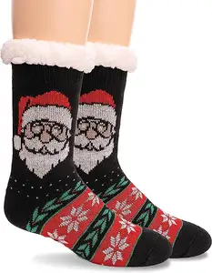 Weihnachten Frauen Slipper Fuzzy Socken Fluffy Cosy Soft Warm Animal Winter Fleece gefüttert Sherpa dicke Socken mit Griffen