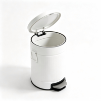 Poubelle compacte à pédale en fer avec charnière amortie, fermeture silencieuse et douce, pour chambre et salle de bain