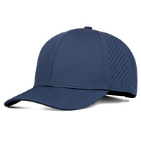 Gorra de Golf Personalizada, de Secado Rápido, Impermeable, Transpirable, de Malla de Poliéster, de 6 Paneles, con Perforaciones Láser, Estructurada, con Visera Curva Ajustable