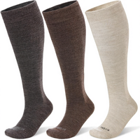 Chaussettes de compression personnalisées tricotées respirantes antidérapantes épaisses ODM pour jeunes, avec revers inférieur, soutien gradué, hauteur genou, pour le sport en hiver
