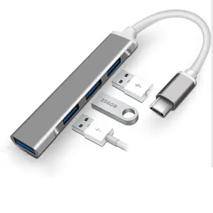 USB C HUB 3.0 Tipe C 3.1 4 Port, Adaptor Multi Splitter OTG USB untuk Pro 13 15 Air Mi Pro HUAWEI PC