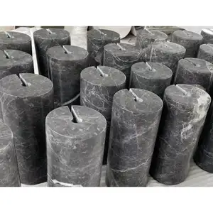 SHIHUI Wholesale High Quality Natural Stone Table Lamp Bases Parts Grey Marble Light Lamp Base Holder