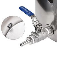 Chaudière à bière 10/20/30/40/50/60/120L, Pot de brassage en acier inoxydable avec thermomètre intégré et kit de robinet à bille sans soudure pour brassage maison