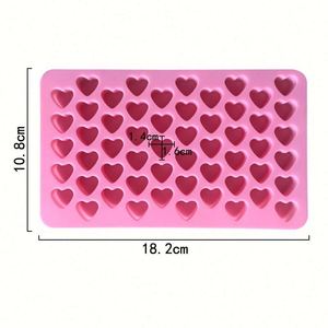 Molde de silicona de 55 cavidades con forma de corazón pequeño para chocolate, dulces, cubitos de hielo, cera para pintar a fuego y cera. - Product Image 2