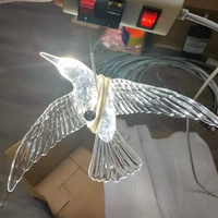 Suspension Luminaire Nordique Oiseau Volant Créative, Décoration de Plafond en Verre pour Hôtel, Restaurant, Galerie d'Art, Lampe Suspendue LED