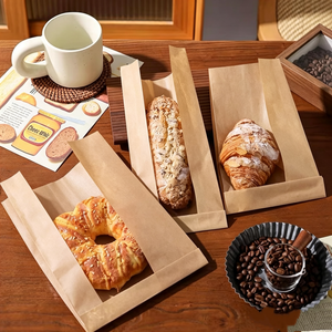 Bolsa <span class=keywords><strong>de</strong></span> Papel Kraft Personalizada con Ventana para Pan Francés, Baguette, Pan Tostado, Galletas, Bizcochos y Pasteles - Product Image 3