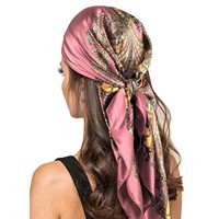 Foulards en Soie Personnalisés pour Invités, Rayés Bleu, Cachemire, Soie Polyester