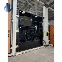 Puerta de Entrada Blindada de Alta Tecnología con Acabado Negro Brillante, Puerta de Seguridad Antiexplosión de Aluminio Fundido con Espejo, Puertas Metálicas de Entrada