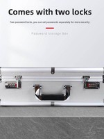 Koper Aluminium Alloy 15 Inch, Kotak Penyimpanan Rumah Tangga 20 Inch Kapasitas Besar dengan Kunci Ganda dan Pengaman Kata Sandi untuk Dokumen dan Peralatan