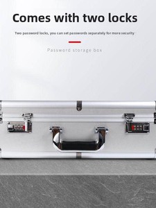 Valise en alliage d'<span class=keywords><strong>aluminium</strong></span> de 15 pouces, grande capacité de 20 pouces, avec double serrure à combinaison, pour documents, instruments et rangement domestique - Product Image 2