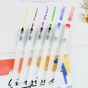 6 Stuks Aquarel Borstel Pen Hervulbare Water Kleur Borstel Pen