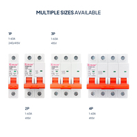 KORLEN 1P AC MCB Tipe C 240/415V 50Hz/60Hz Pemutus Sirkuit Mini 3A 6A 10A 16A 20A 25A 32A 40A 50A 63A