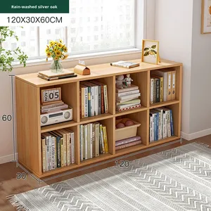 Étagère à livres en bois simple et moderne Senshee, <span class=keywords><strong>meuble</strong></span> de rangement au sol, armoire à huit compartiments, design en treillis, librement combinable, <span class=keywords><strong>bibliothèque</strong></span> basse - Product Image 6