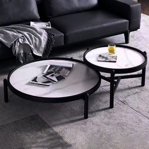 Mesa de <span class=keywords><strong>centro</strong></span> de panel de roca de madera maciza de América del <span class=keywords><strong>Norte</strong></span> minimalista, juego de mesa de <span class=keywords><strong>centro</strong></span> redonda Simple para sala de estar - Product Image 3