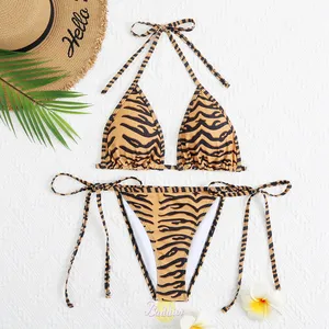 Bikini Tập Luyện Che Kín In Hoa Đồ Đi Biển Sang Trọng Quần Bikini Quấn Quần Bơi Cặp Đôi Đồ Tắm