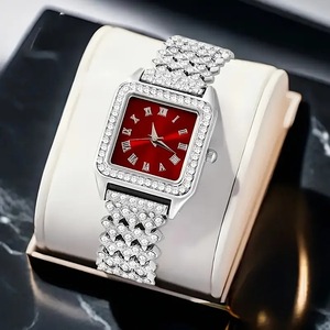 <span class=keywords><strong>Orologio</strong></span> al quarzo <span class=keywords><strong>verde</strong></span> da <span class=keywords><strong>donna</strong></span> con diamanti quadrati di moda all'ingrosso - Product Image 3