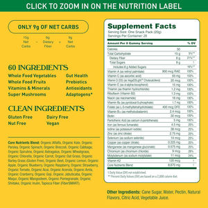 Suplemento de Vitaminas y Minerales Naturales de Marca Privada OEM, Superalimentos Orgánicos Verdes, Gomitas de Frutas y Verduras Enteras 60+ - Product Image 6