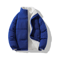 Veste matelassée réversible pour homme, fermeture éclair, doublure en polaire écologique, en velours côtelé, style décontracté