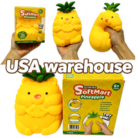 Jouet sensoriel anti-stress en forme d'ours ananas géant, à remontée lente, en TPR, mignon, en forme de fruit, à presser, disponible depuis notre entrepôt aux États-Unis