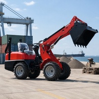 Mini-chargeuse sur pneus la plus vendue, chargeuse diesel pour travaux agricoles et de construction, chargeuse agricole et de jardin à moteur diesel, 4 roues motrices