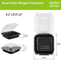 Boîte à lunch rectangulaire jetable en plastique PP, compatible micro-ondes, pour emporter les repas, emballage alimentaire en gros