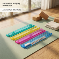 Mahjong Americano, Organizador de Cartas de Plástico Transparente de 18 Pulgadas, Multicolor, Resistente al Desgaste y a los Arañazos, Estante de Empuje Manual
