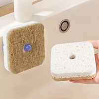 Esun-Éponge de cuisine biodégradable et compostable en cellulose et noix de coco avec succion Tampons à récurer naturels