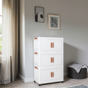 Armoire d'Angle Pliable ShenYu 40 Pouces pour Chambre, Meuble <span class=keywords><strong>de</strong></span> <span class=keywords><strong>Rangement</strong></span> avec Boîtes Rectangulaires en Plastique pour Organisation - Product Image 3