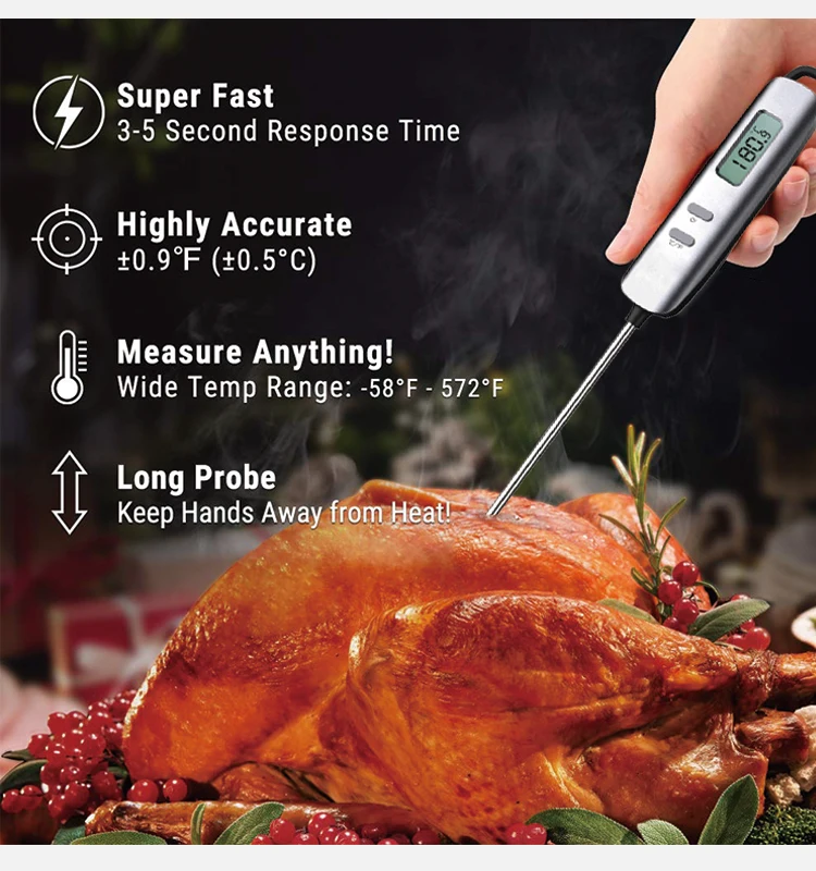 Portable Meat microwave thermometer wireless probe candy food kitchen cooking thermometer