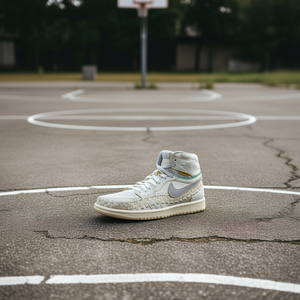 Nike Air Jordan 1 Retro Hi OG SP Zapatillas de Baloncesto para Mujer Sail Gris Neutro Muslin de Cuero Genuino con Cordones Amortiguadas de Caña Alta - Product Image 2