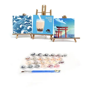 Popular 20x20cm Paint by Number DIY Painting by Numbers Children Cartoon with Framed Handpainted Kids Painting Artwork Gift Kits