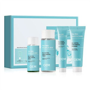 במלאי 4 יחידות skincare skincare להגדיר אקנה נגד אדמומיות להרגיע להרגיע את העור עץ התה להגדיר עבור ערכת נסיעות אקנה - Product Image 1