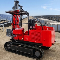 Compacteur hydraulique sur chenilles pour la construction de centrales solaires à haute efficacité, ponceuse de pieux solaires, puissante machine à vis de fondation