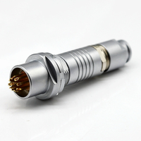 Konektor Push Pull Microdot Bulat 1 Meter 10-32 ke FFA.00.250.CTAC27Z Kabel Probe Ultrasonik RG174 Kabel Koaksial Tembaga