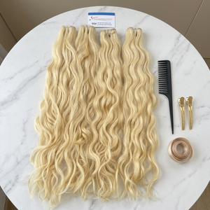 ผมสีบลอนด์ 613 แบบธรรมชาติ ลอนคลื่น  แบบต่อผมแท้ เกรด Remy  ราคาโรงงานเวียดนาม - Product Image 1