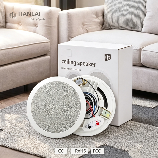 Tianlai 6 Inch Professional Ceiling Speaker Full Range Flush Mount Audio for Public Address System Wholesale Factory