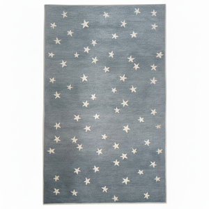 Alfombra moderna azul suave con diseño de estrella de tendencia 2025 para habitación de niños, diseño de cielo estrellado abstracto para guardería o sala de juegos - Product Image 1
