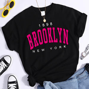 Nouveau été femmes t-shirt 1898 Brooklyn New York imprimer à manches courtes T-Shirts chaud décontracté Streetwear Hip Hop Y2k vêtements hauts - Product Image 1
