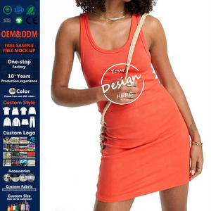 OEM Ladies Casual Dresses Custom Screen Print Summer Blank Cotton Ribbed Girls canotta Sexy T-Shirt senza maniche da <span class=keywords><strong>donna</strong></span> - Product Image 1