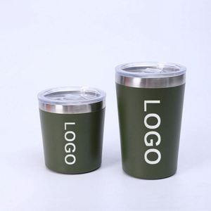 Cadeaux d'entreprise avec logo personnalisé, thermos isotherme à double paroi en acier inoxydable réutilisable de 8 oz et 12 oz, tasse à café de voyage avec couvercle - Product Image 1