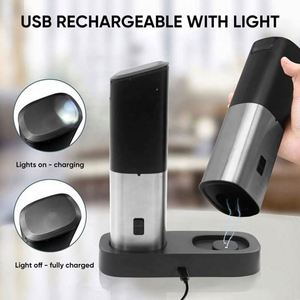 Gravity Automatic Dust Lids LED Light Stainless Steel Electric Adjustable Eco-Friendly Salt <b>Pepper</b> <b>Grinder</b> Set USB Rechargeable - Product Image 3
