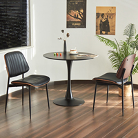 Table à manger ronde, table Tulip de 24 pouces, style mid-century modern, table de bistrot pour cuisine, petits espaces, salon, café (noir)