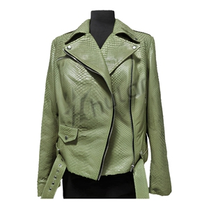 Personnalisé 2024 printemps femmes brillant Python motif veste en cuir surdimensionné Streetwear coton remplissage dames décoration d'hiver - Product Image 1